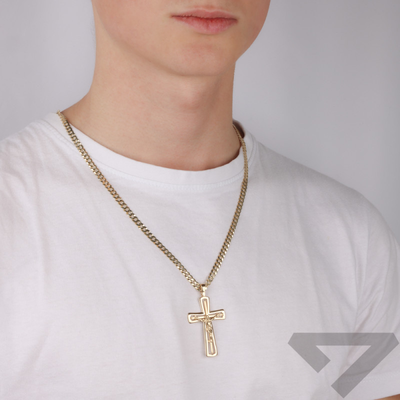 Zlatý křížek s Ježíšem, ryzost 585