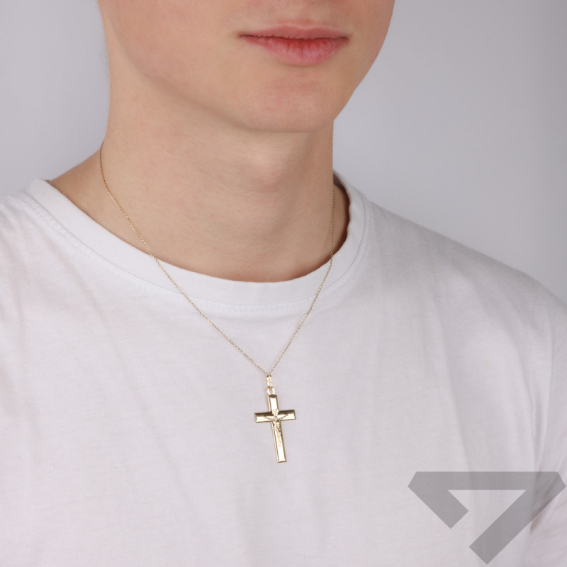 Zlatý křížek s Ježíšem, ryzost 585