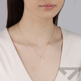 Zlatý křížek se zirkonem ryzost 585 - Elegantní symbol - iSezam.cz