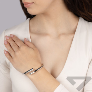 Stříbrný náramek bangle hladký rozšiřitelný | iSezam.cz