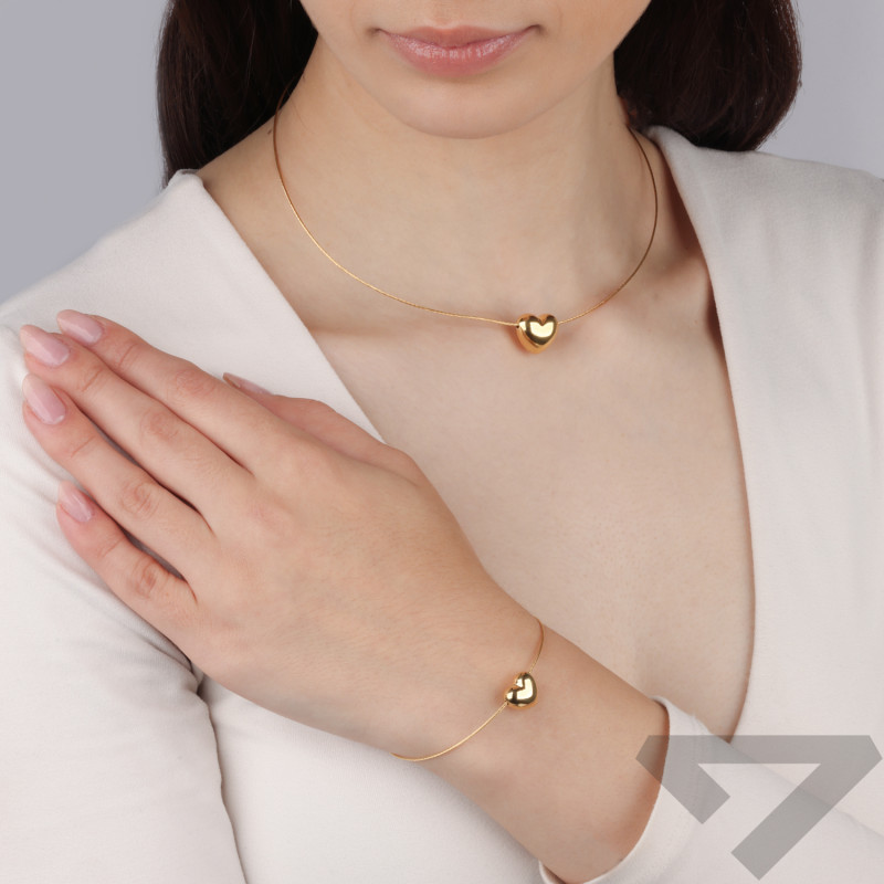 Pozlacený náramek se srdcem | Elegantní šperky | iSezam.cz