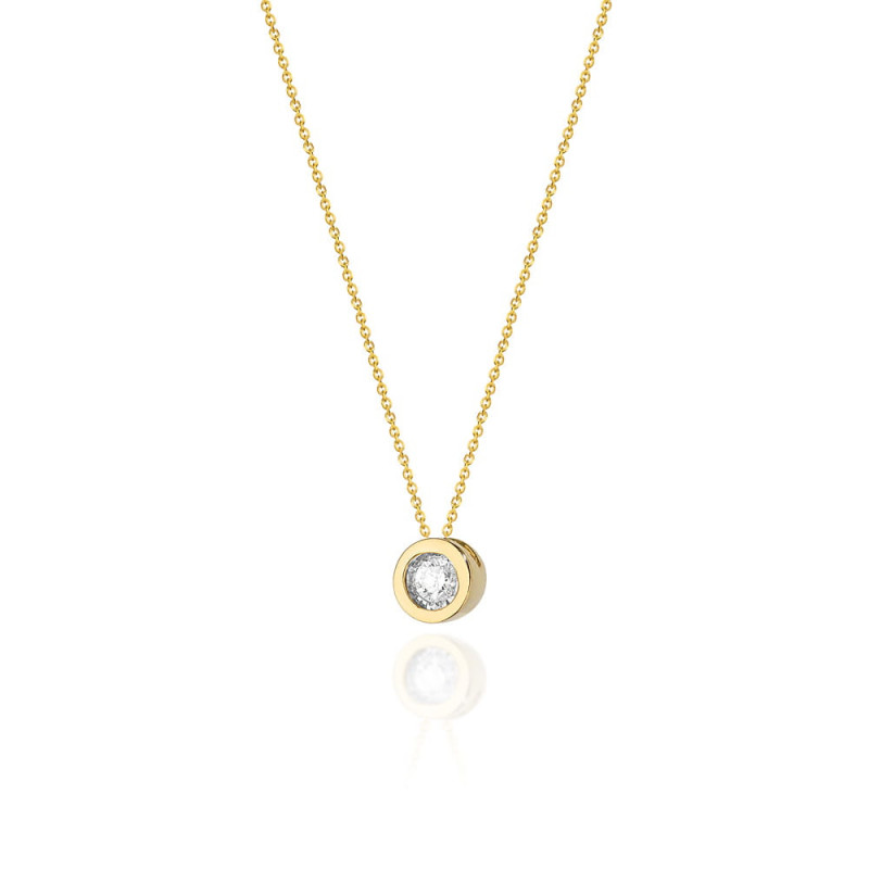 Zlatý náhrdelník s diamantem ryz. 585 - Klasická elegance | iSezam.cz