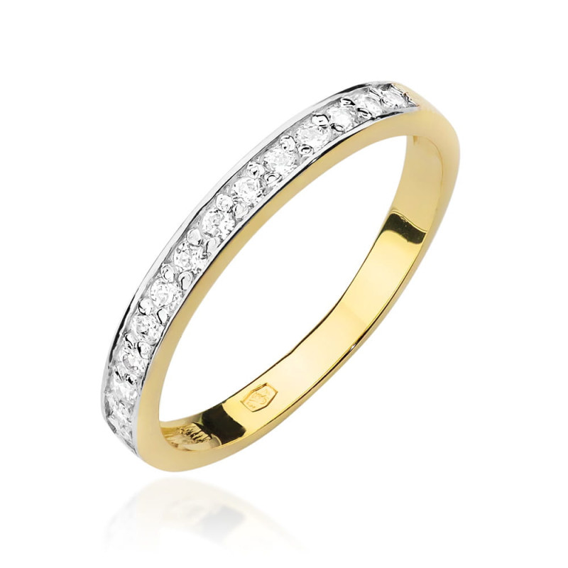 Zlatý zásnubní prsten s diamanty | iSezam.cz