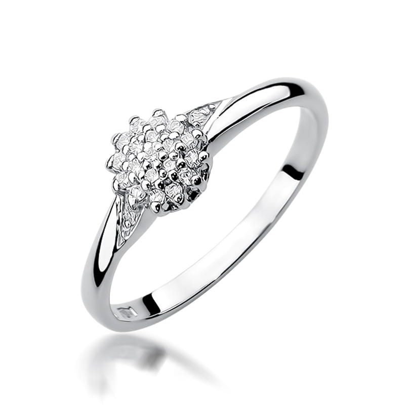 Zásnubní prsten s diamanty z bílého zlata - iSezam.cz
