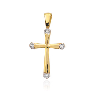 Zlatý křížek s diamanty pr. 585 - Jubiler Sezam
