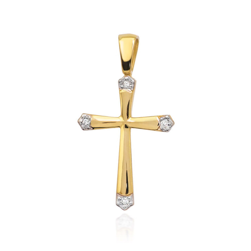 Zlatý křížek s diamanty pr. 585 - Jubiler Sezam