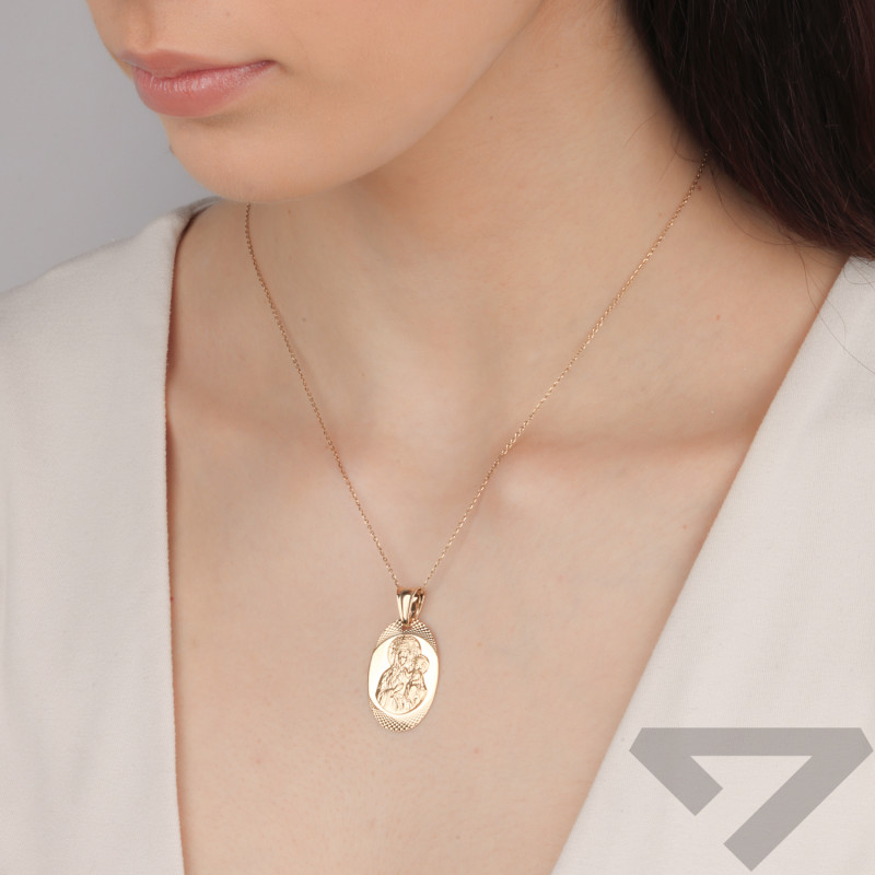 Zlatý medailon Matky Boží Čenstochovské ryzost 585 - Jubiler Sezam