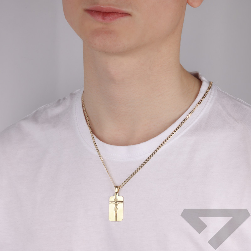 Zlatý medailon plech s Ježíšem ryzost 585