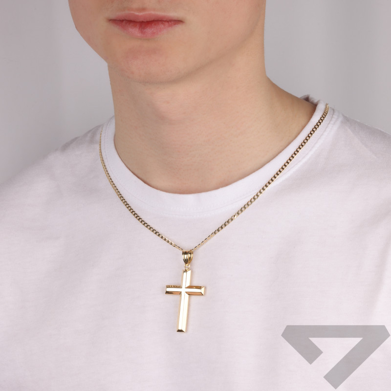 Zlatý křížek hladký foukaný ryzost 585