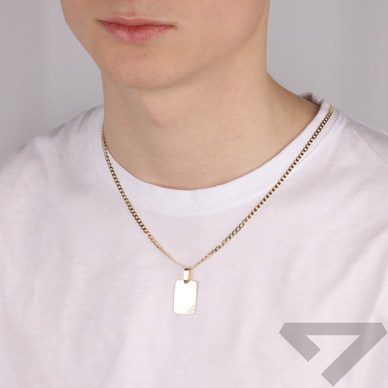 Zlatý přívěsek obdélníková destička ryzost 585