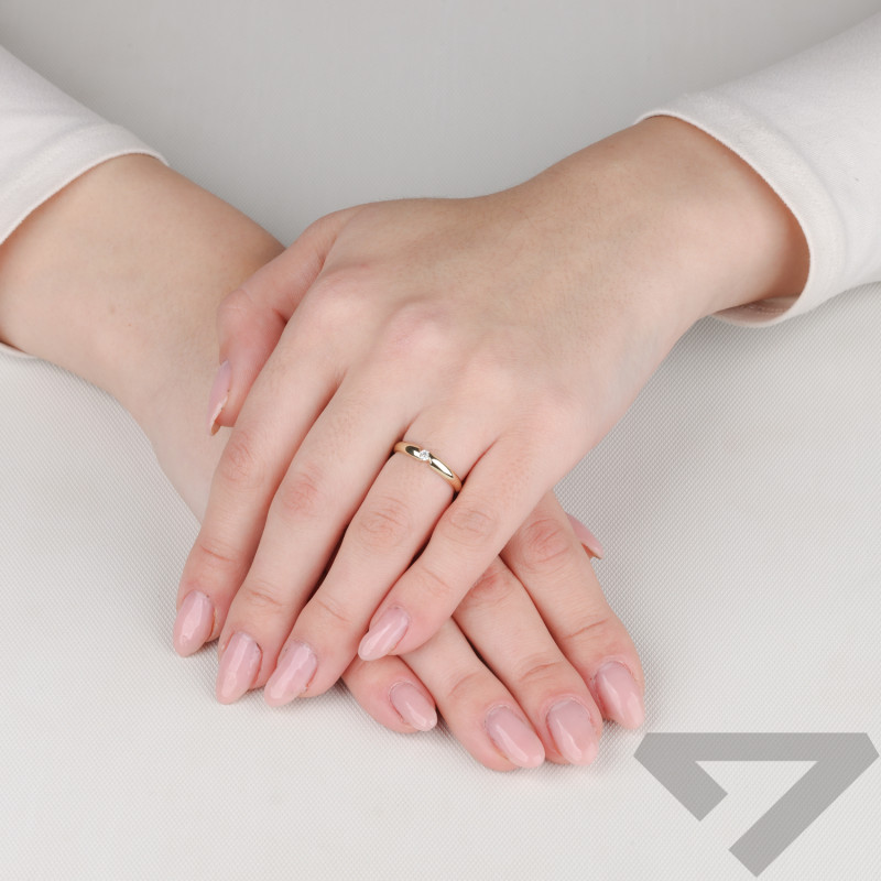 Zlatý prsten s bílou zirkonií ryzost 585 Mariage - iSezam.cz