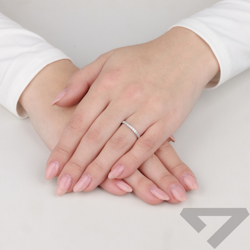 Prsten z bílého zlata s zirkony Rings ryzost 585 | iSezam.cz