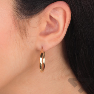 Zlaté náušnice kroužky gravírované ryzost 585 - iSezam.cz