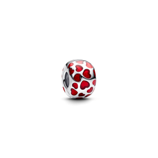 Charms Klips Pandora Srebrne Czerwone Serca - JubilerSezam.pl