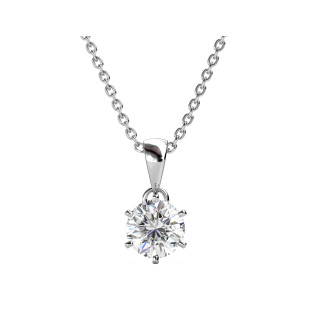 Srebrny Naszyjnik z Moissanitem - Klasyczna Elegancja - JubilerSezam.pl