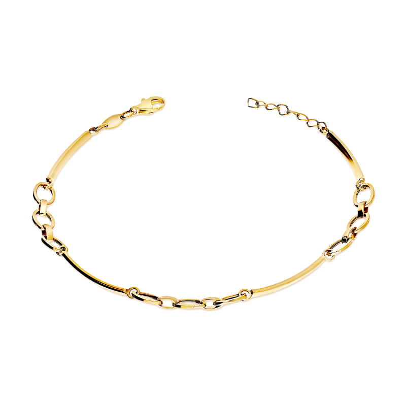 Zlatý náramek Trubičky a Oválné Rámy ryzost 375 - Jubiler Sezam