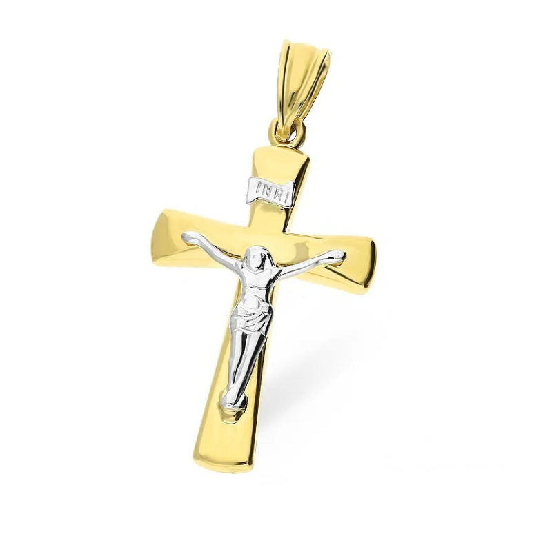 Zlatý křížek s Ježíšem ryzost 585 - Symbol víry - iSezam.cz