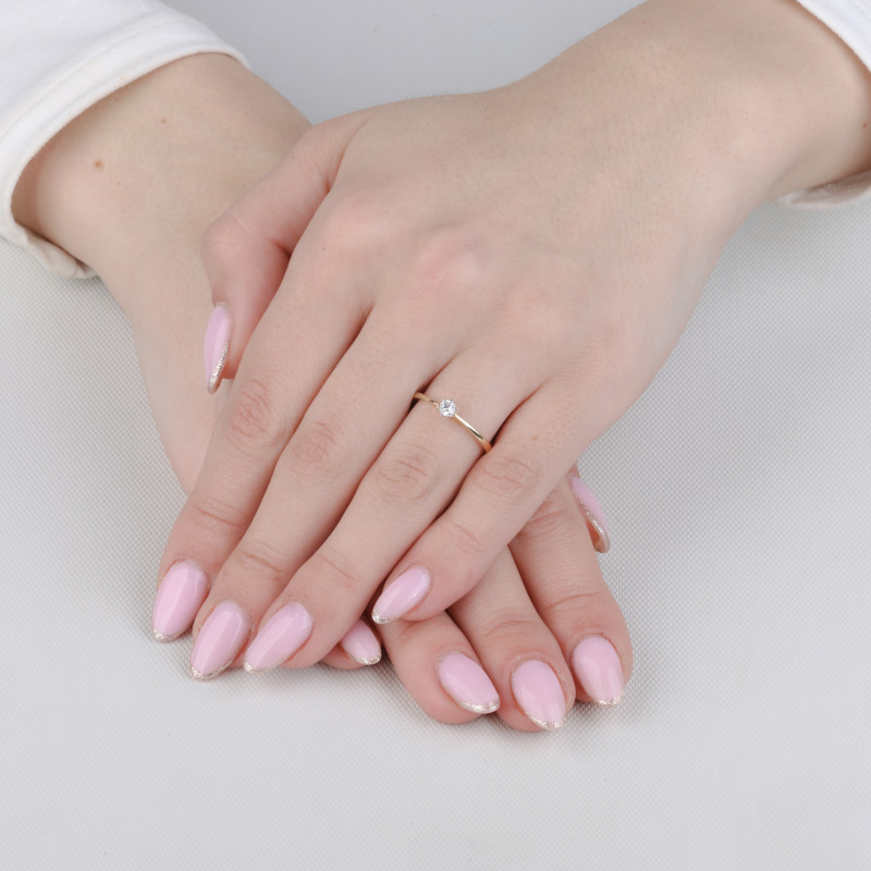 Zásnubní prsten Soliter s diamantem 0,08 ct ryzost 585