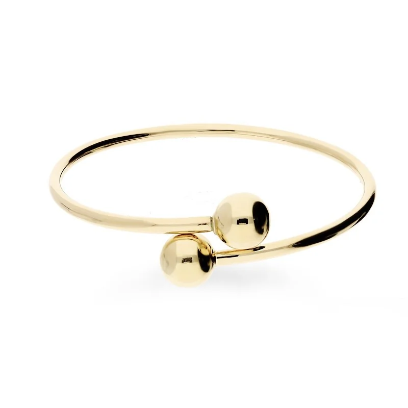 Zlatý náramek bangle s kuličkami ryzost 375 | iSezam.cz