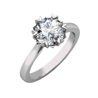 Stříbrný prsten s moissanitem 1ct | iSezam.cz