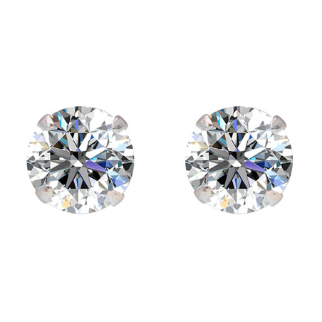 Srebrne kolczyki z moissanitem 4mm - Minimalistyczna elegancja