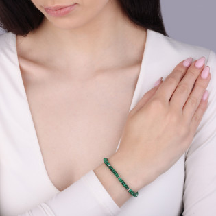 Stříbrný náramek s malachity disky | iSezam.cz