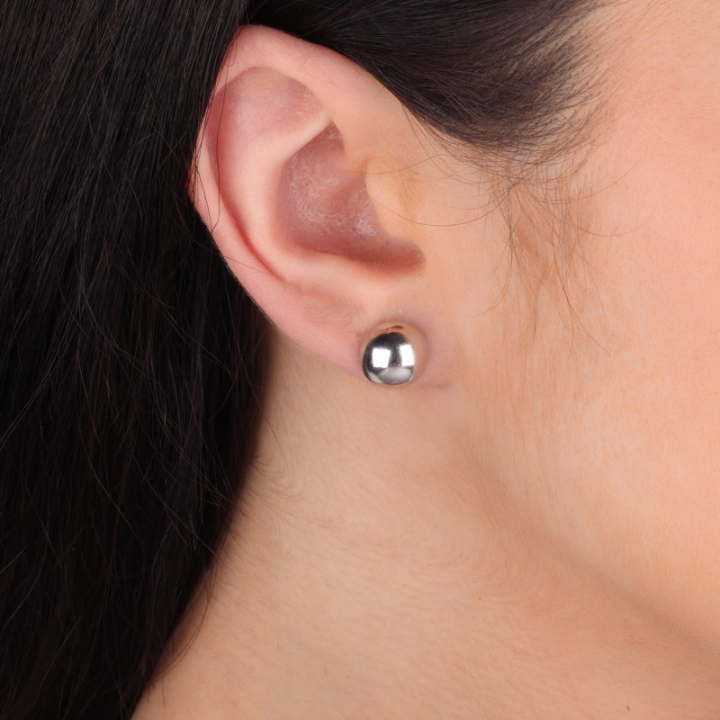Stříbrné náušnice půlkuličky 10 mm – hladké a elegantní – iSezam.cz