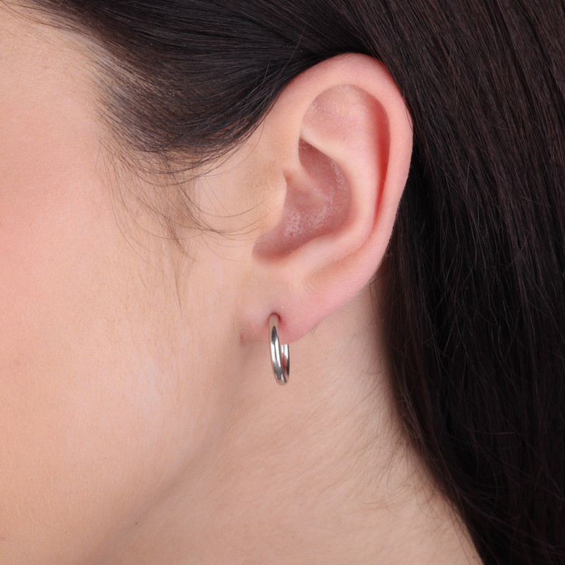 Stříbrné náušnice půlkroužky 10mm - Elegantní a minimalistické - Jubiler Sezam
