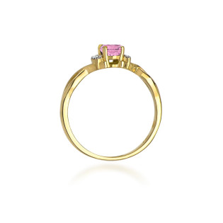 Zásnubní prsten s růžovým topazem a diamanty - iSezam.cz
