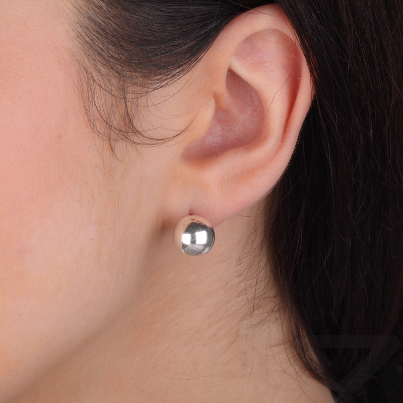 Stříbrné náušnice vypouklá kulička 10 mm ryzost 925