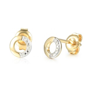 Kolczyki złote kółka z diamentami  nr AW 69369Y, 14 karat Sezam - 1