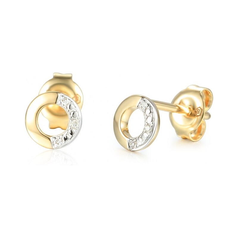 Kolczyki złote kółka z diamentami  nr AW 69369Y, 14 karat Sezam - 1