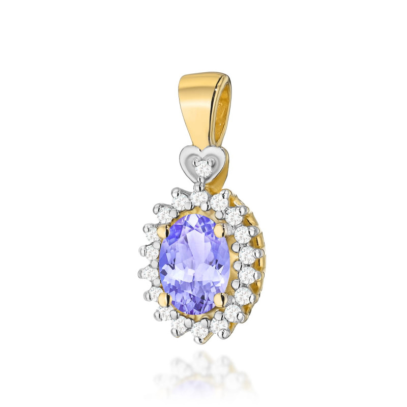 Zlatý přívěsek s tanzanitem a diamanty - iSezam.cz
