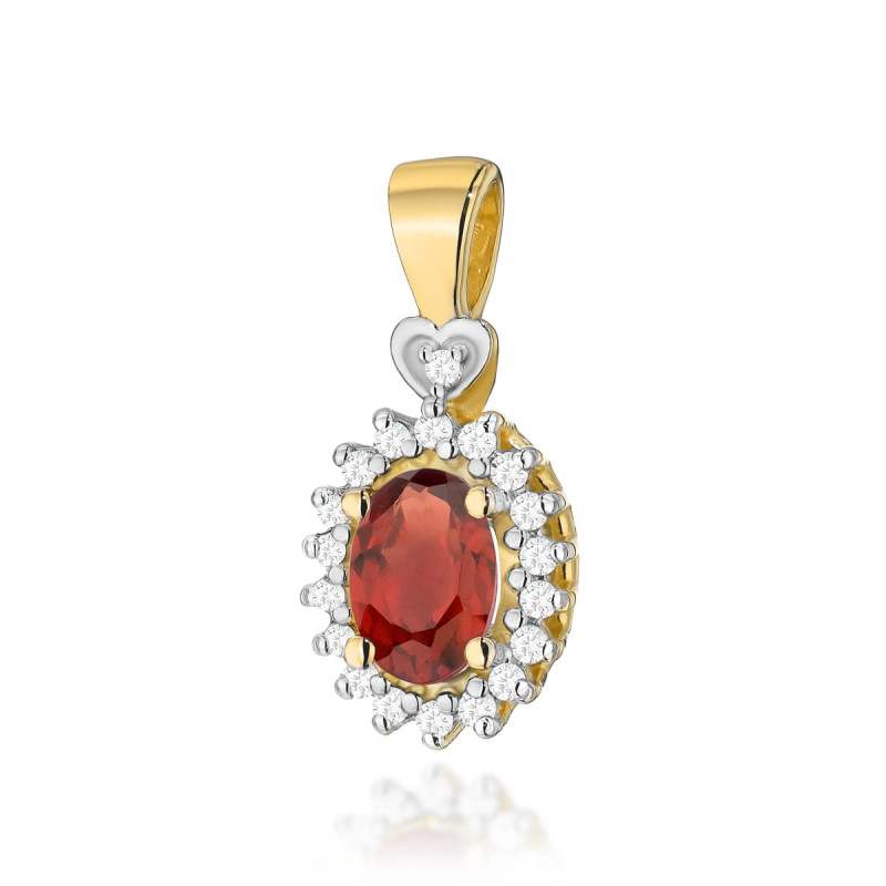 Zlatý přívěsek s granátem a diamanty - iSezam.cz