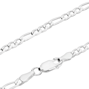 Stříbrný řetízek Figaro 925 rhodiovaný 4mm | iSezam.cz