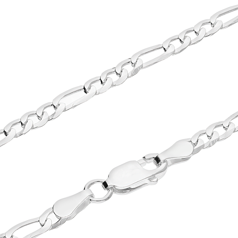 Stříbrný řetízek Figaro 925 rhodiovaný 4mm | iSezam.cz