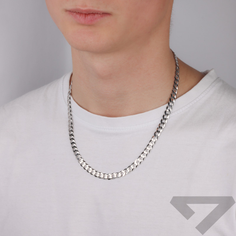 Stříbrný rhodiovaný řetízek vzor panceř