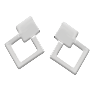 Stříbrné náušnice kosočtverce pecky Ag 925 | iSezam.cz