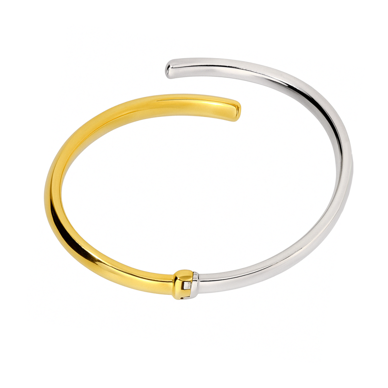 Stříbrný náramek bangle dvoubarevný - iSezam.cz