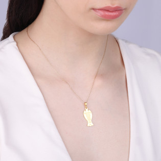 Pozlacený medailon Anděl s modlitbou "Anděli Boží, strážce můj". Ideální dárek na křest, komunii či biřmování. Symbol ochrany a 