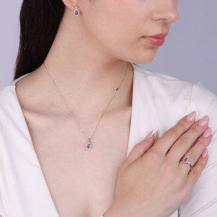 Zlatý přívěsek s tanzanitem a diamanty - iSezam.cz
