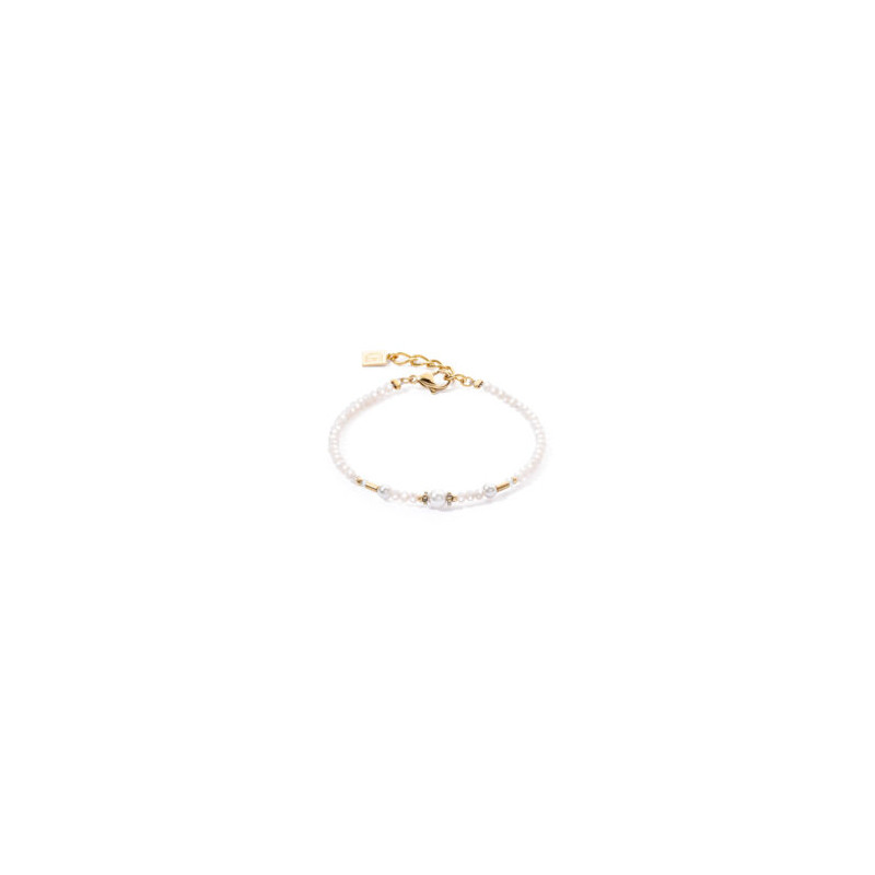 Bransoleta Coeur de Lion 1416 Pearl-Gold Stal pozłacana z perłami