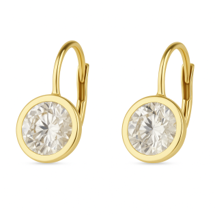 Zlaté náušnice s bílou zirkonií 6mm - Klasická elegance - iSezam.cz