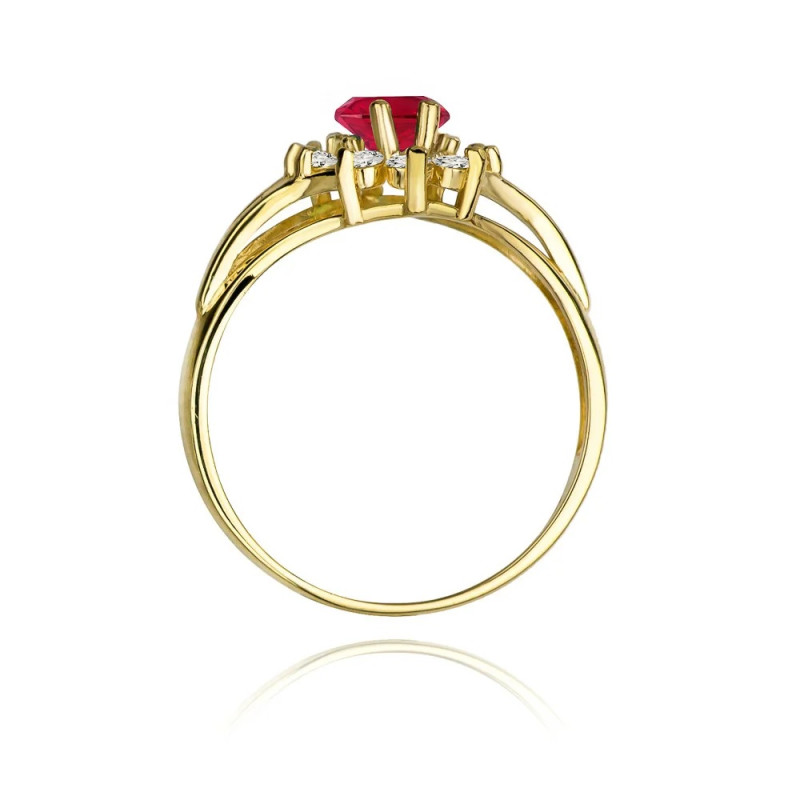 Zásnubní prsten s rubínem a diamanty | iSezam.cz