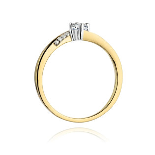 Zásnubní prsten zlatý s diamanty solitér z ryzosti 585 - iSezam.cz