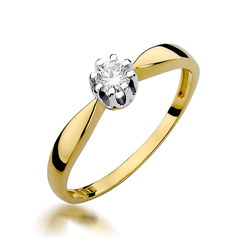 Zlatý zásnubní prsten s diamantem Royal zkouška 585 - iSezam.cz