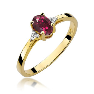 Zásnubní prsten s rodolitem a diamanty ryz. 585 - iSezam.cz