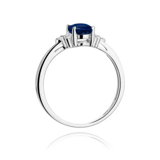Zlatý prsten se safírem a diamanty | iSezam.cz