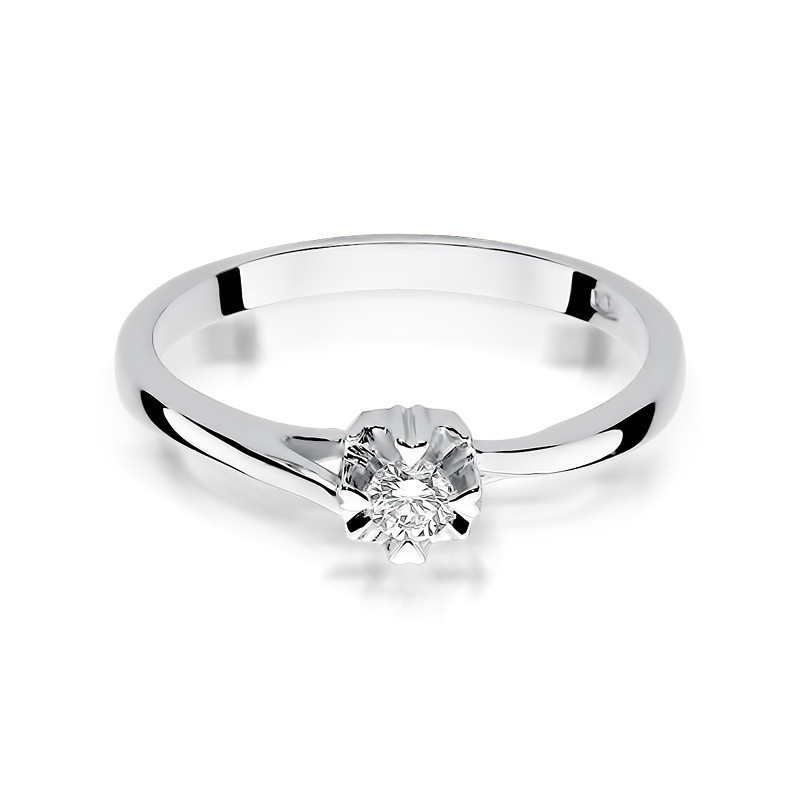 Zásnubní prsten FLOWER s diamantem BE W-318-10 bílé zlato ryzost 585