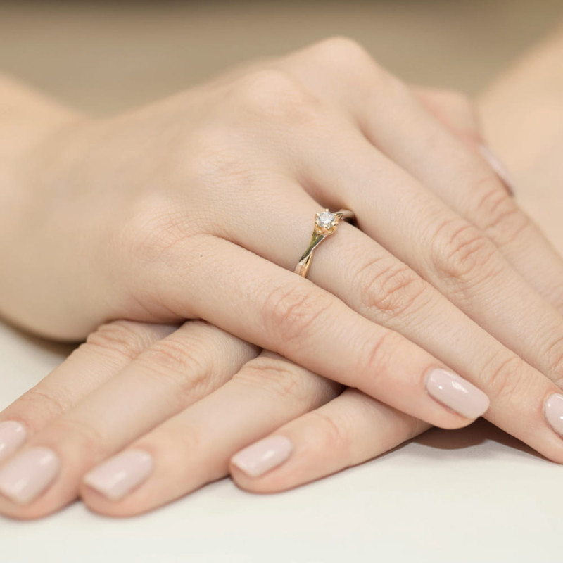 Zásnubní prsten s diamantem zkouška 585 - iSezam.cz